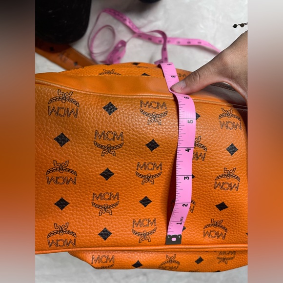 MCM Visetos Side Stud Large Stark Backpack Orange - Picture 11 of 15